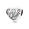 925 Sterling Silver Heart Charm Beads for Bracelets and Necklaces