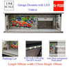 1/64 scale garage diorama featuring a red sports car and parking lot display with LED lighting.
