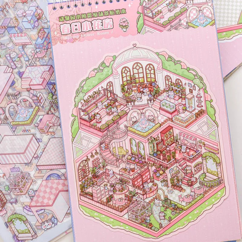 3D Miniature Scene Sticker Book for Kids