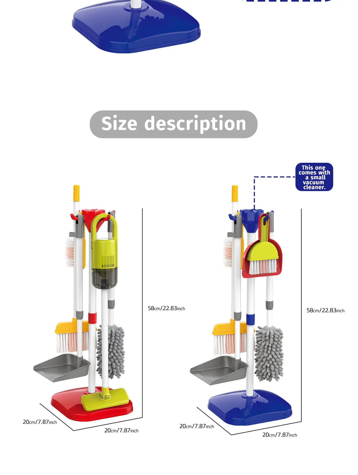 Kids' Pretend Play Cleaning Set with Vacuum & Dustpan