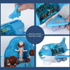 Installation instructions and components for an interactive toy airplane with music and lights.