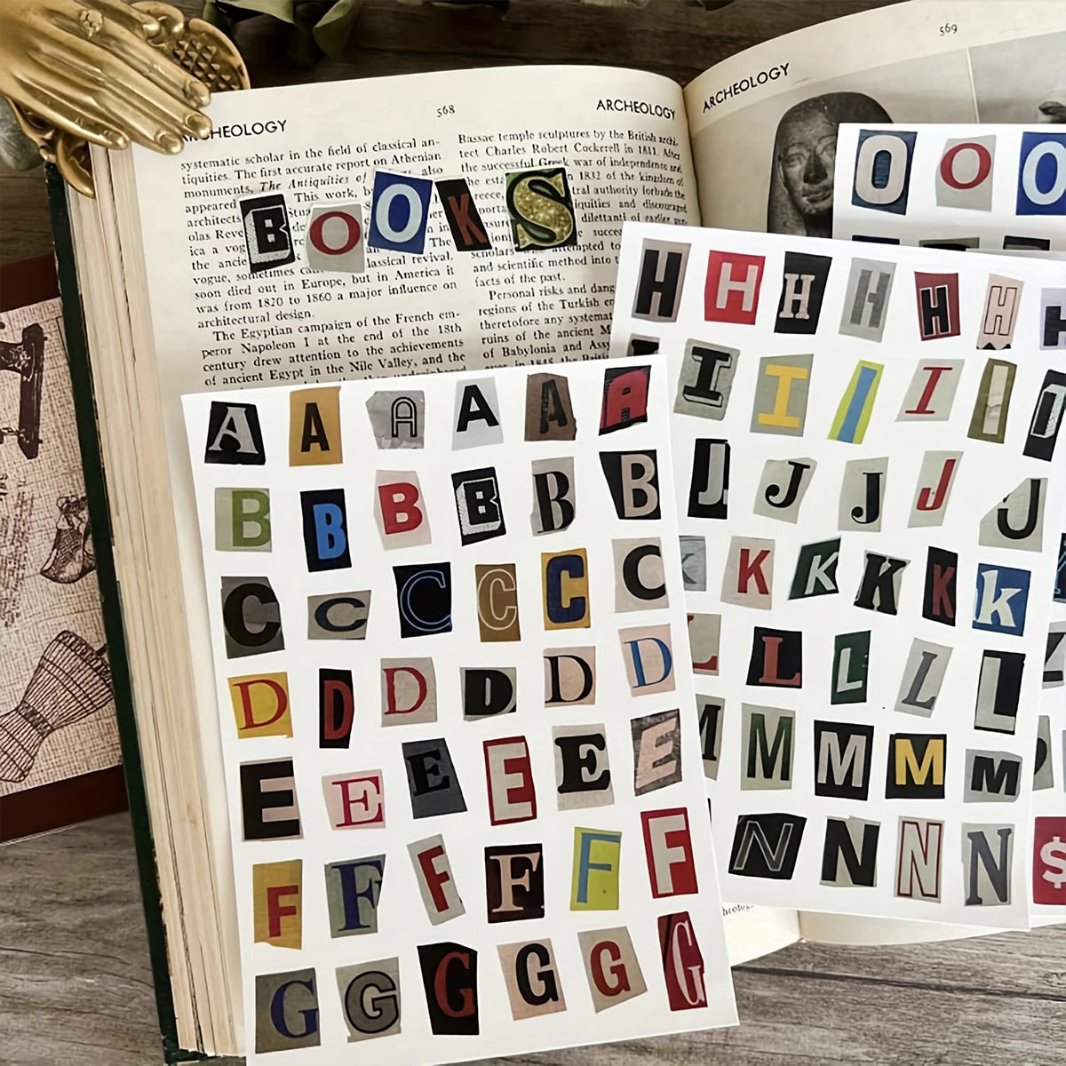 Vintage Alphabet Letter Stickers for Scrapbooking and Journaling