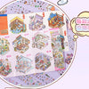 A collection of 3D landscape stickers featuring various buildings and scenes.