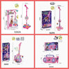 Kids Karaoke Microphone with Guitar Stand and LED Lights