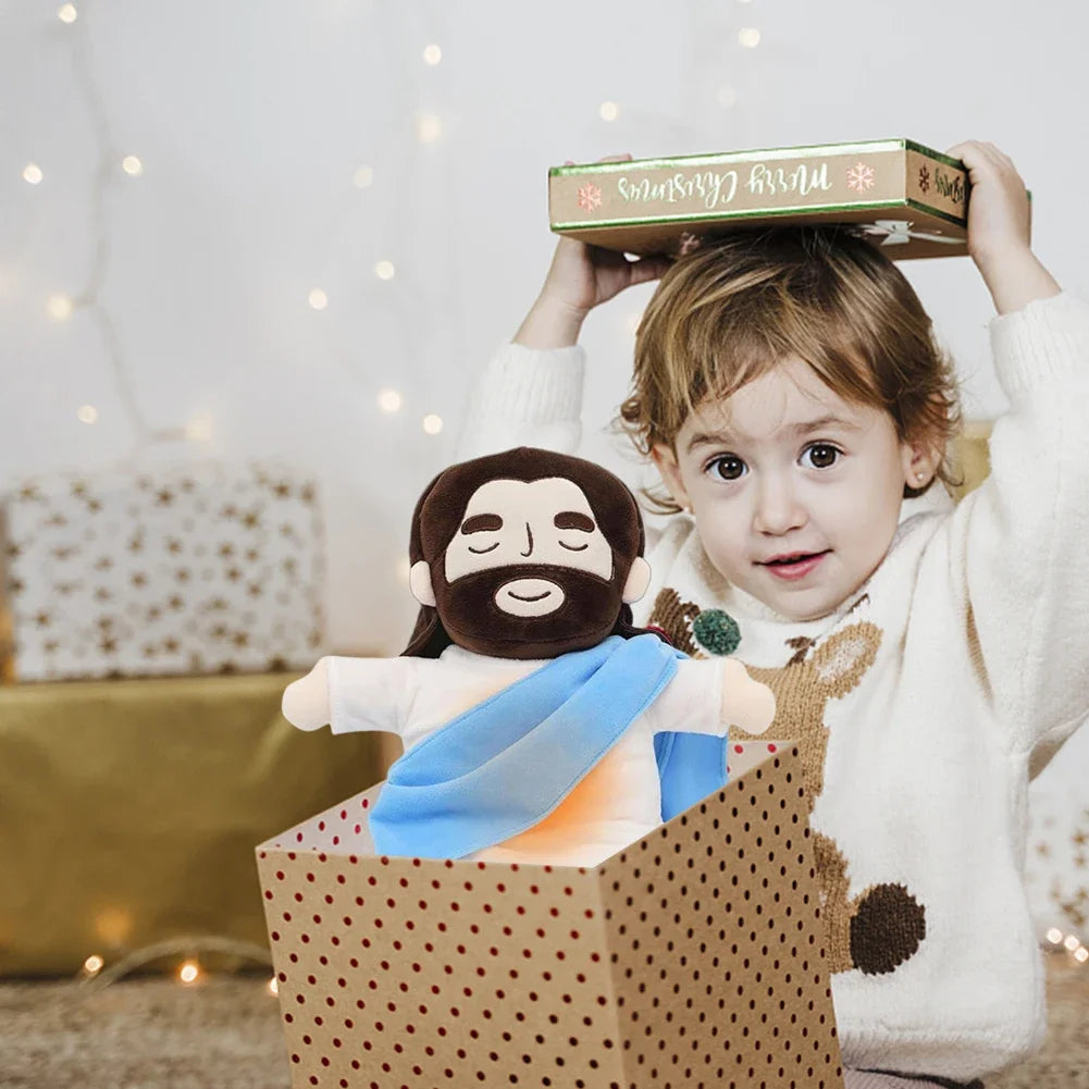 Breathing Jesus Plush Toy with Calming Sacred Heart Design