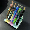 A set of colorful diamond painting pens with stainless steel tips arranged in a plastic tray.