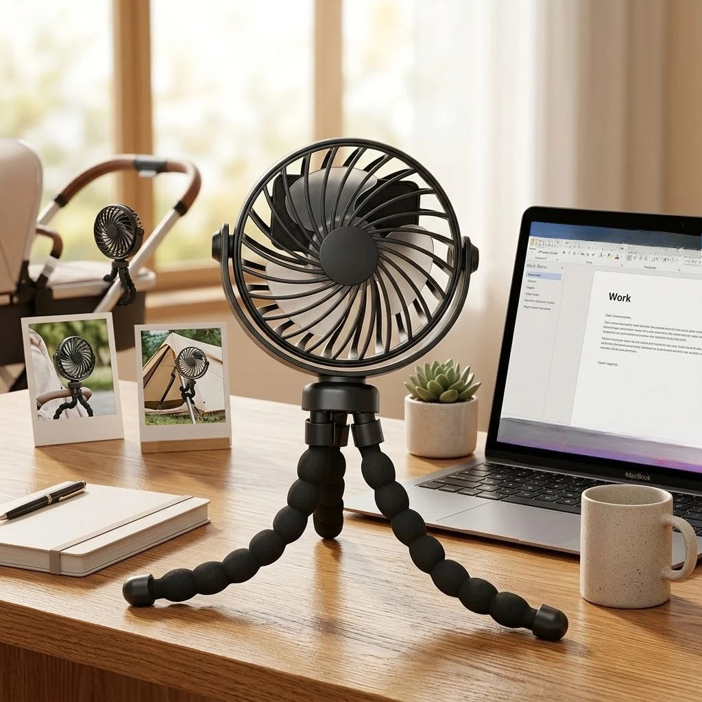 Flexible Mini USB Fan with Tripod Stand