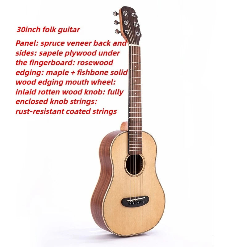 Compact 30-Inch Acoustic Guitar for Beginners and Kids