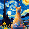 Starry Sky Cat 5D Diamond Painting Kit