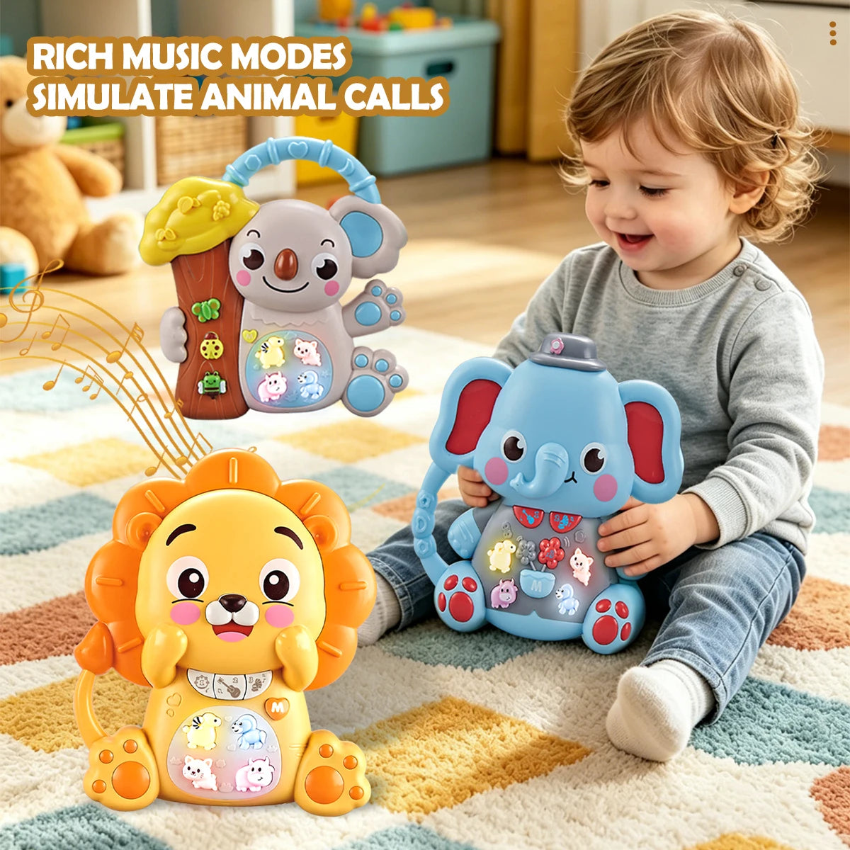 Interactive Musical Piano Toy with Animal Friends