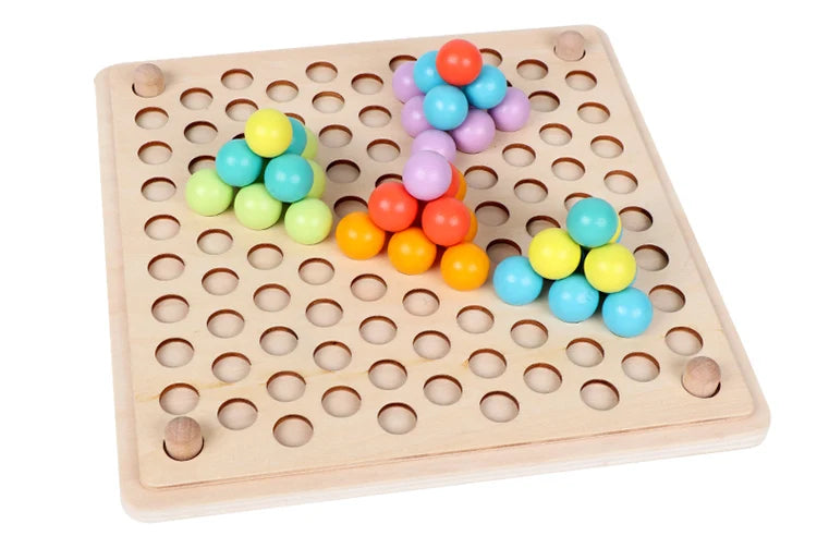 Wooden Clip Beads Color Sorting & Fine Motor Skills Toy
