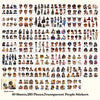 A collection of 40 sheets containing 283 transparent people stickers for scrapbooking and decor