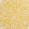A close-up view of a colorful mix of 4mm cat eye glass beads for jewelry making.