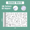 A roll of kids DIY drawing scroll featuring various animal illustrations for coloring and art projects.