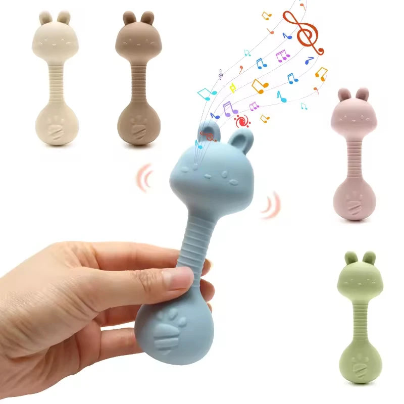 Rabbit Ear Silicone Baby Rattle & Teether Set