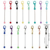A collection of metal keychain bars with lobster clasps in various colors including pink, red, black, yellow, and green.