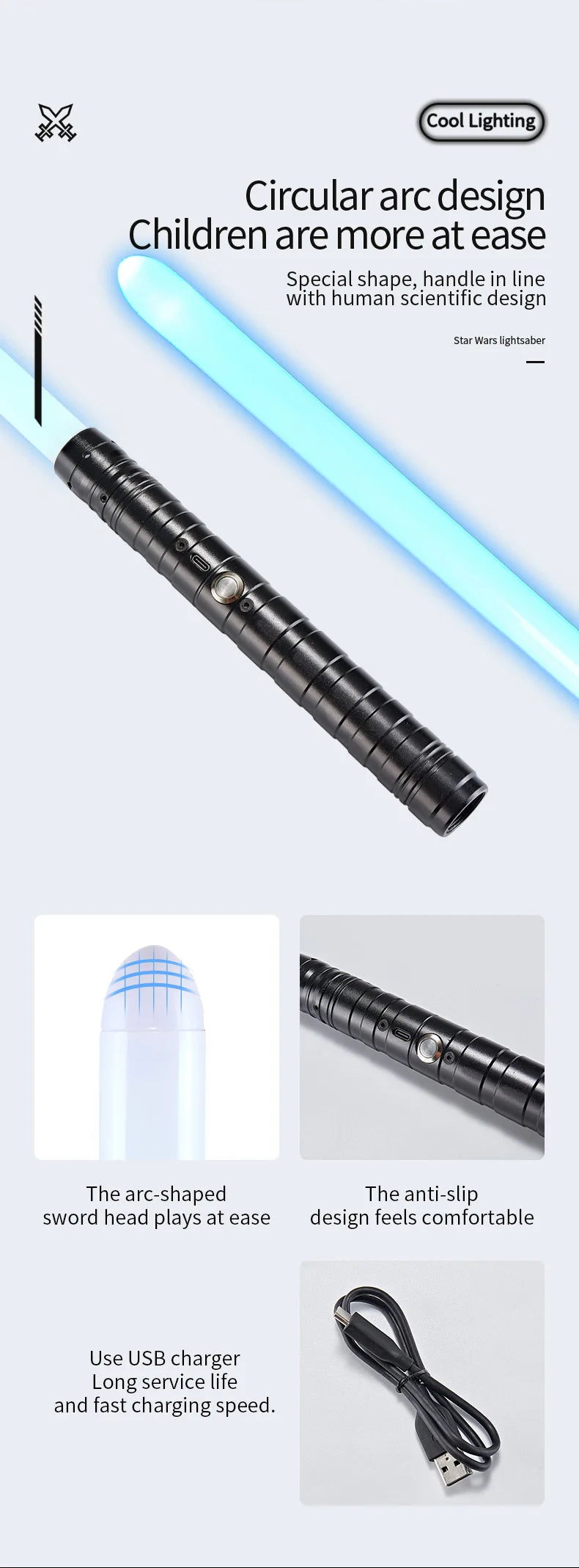 RGB Metal Lightsaber with 7 Color Modes and Sound Effects