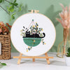 Beginner Embroidery Kit with Floral and Cat Patterns