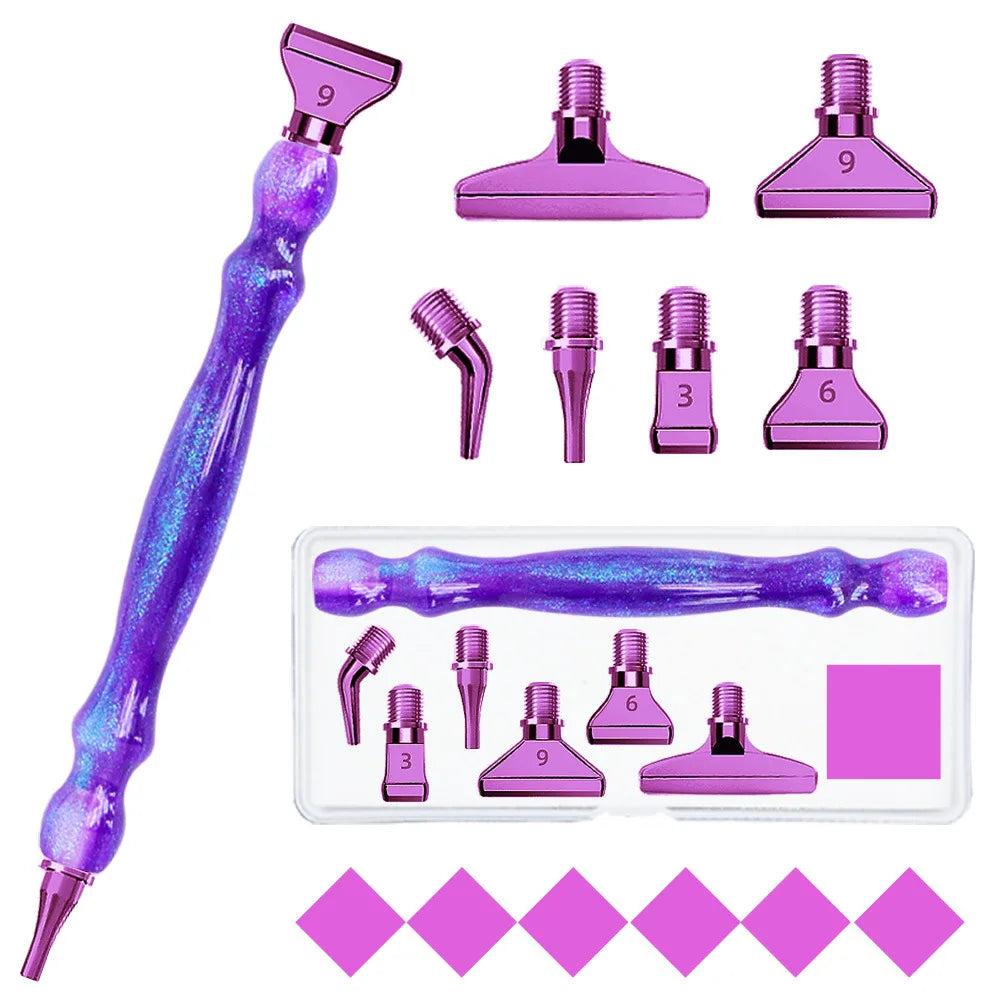 5D Diamond Painting Pen Tool Set with Interchangeable Tips and Wax