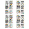 A set of Spanish Bible verse rub-on transfer stickers featuring verses like Dios es mi Roca and El Señor Renovará tus Fuerzas