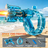 Transparent blue Z-lock space fire-fighting water gun with storage clip and battery