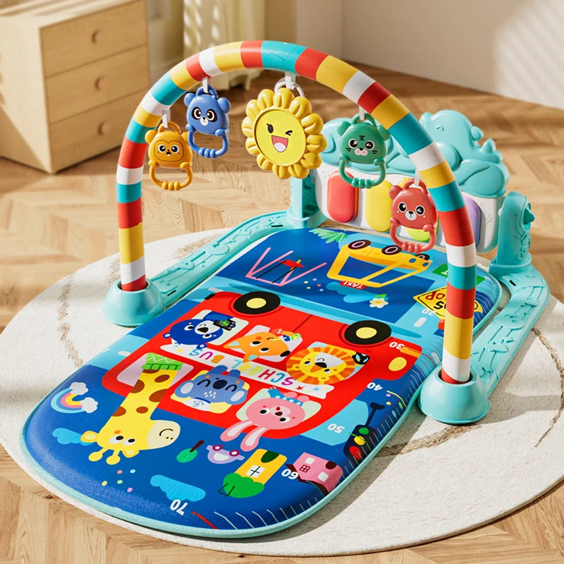 Interactive Baby Play Mat with Music, Lights & 5 Sensory Toys