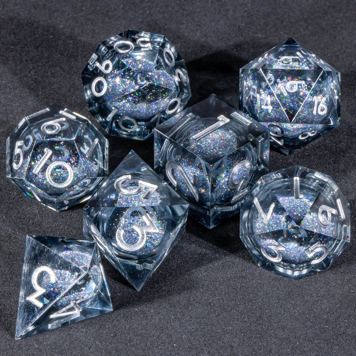 Liquid Core Dice Set for Dungeons & Dragons | Sharp Edge Resin RPG Dice