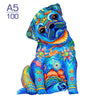 A colorful 3D wooden jigsaw puzzle featuring a puppy dog design.