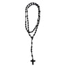 Handmade knotted rosary necklace with a cross charm