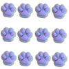 A set of nine pastel purple and blue cat paw shaped squishy fidget toys.