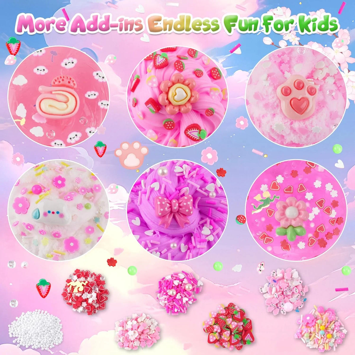 Cute Cloud Slime Party Pack (6 Containers)