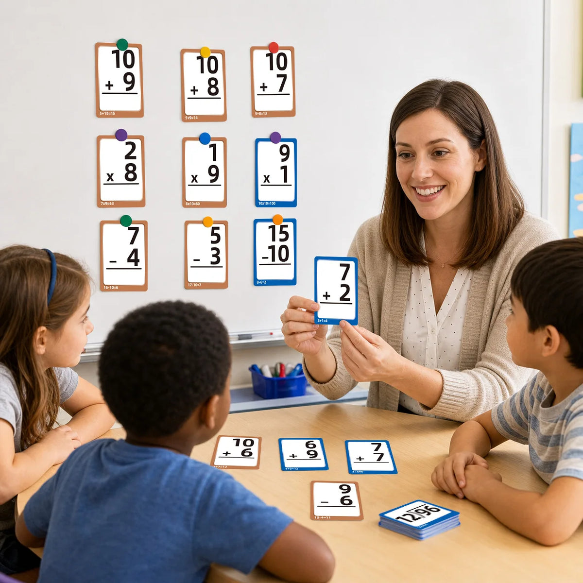 Math Flash Cards and Board Game Set for Kids