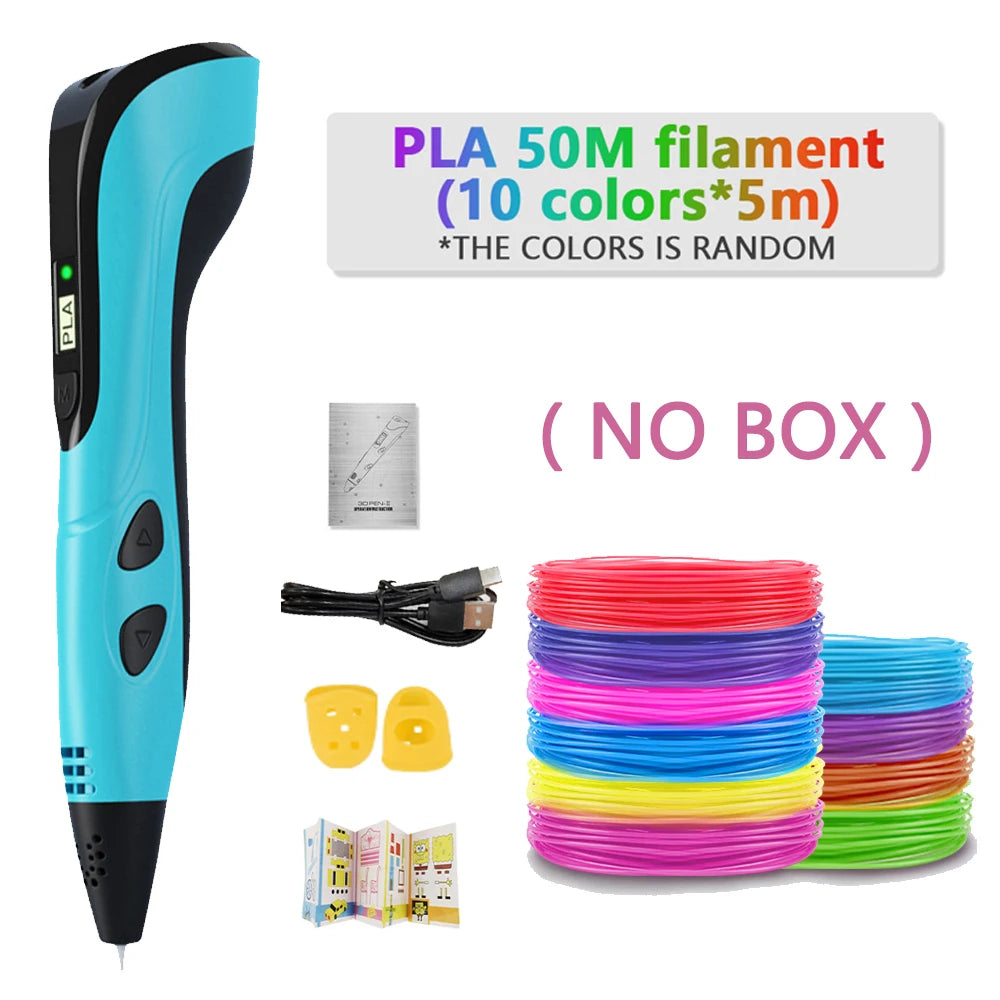 3D Printing Pen with LCD Display and PLA Filament for Kids