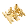 Precision brass skid plate for an SCX30 RC crawler with mounting hardware.