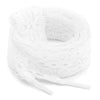 A spool of white flat elastic silk lace shoelaces.