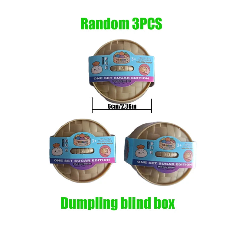 Random 3PCS set of sugar edition dumpling blind box stress relief toys