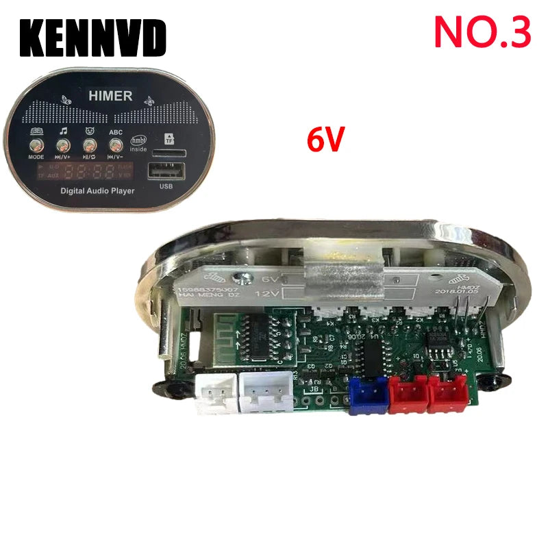 A circuit board module for a digital audio player with a voltage display, labeled NO.3 and 6V.