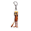 Acrylic keychain featuring a cartoon character with a surprised expression.