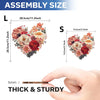 Two sizes of floral art puzzles labeled L and S, showing the size difference and thickness.