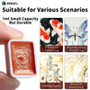 A small pink square tube of durable watercolor paint is shown next to various artistic applications like calligraphy and deta