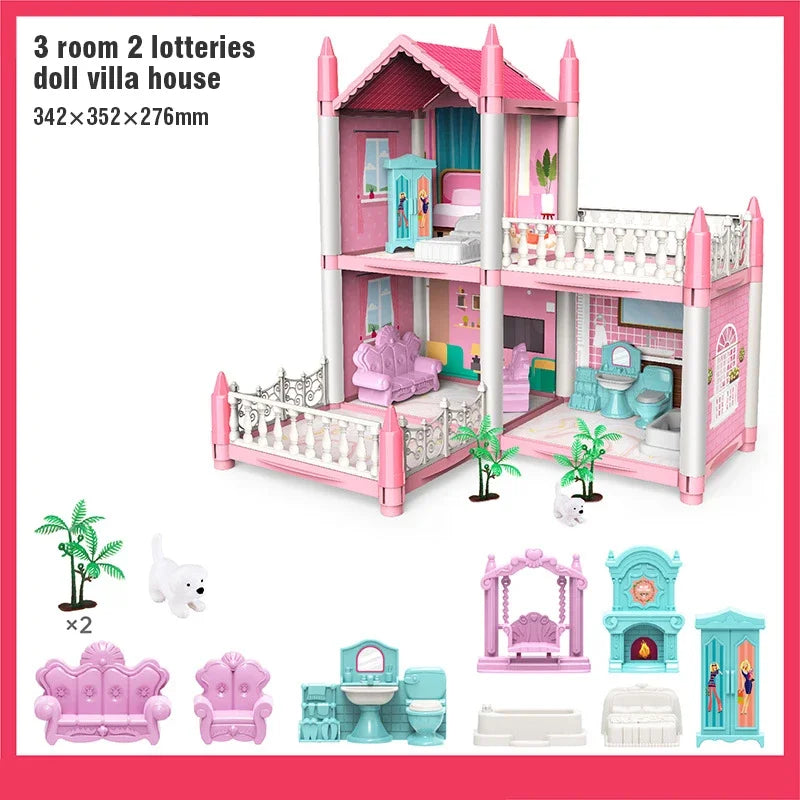 Dream Villa Dollhouse Playset with Furniture for Kids