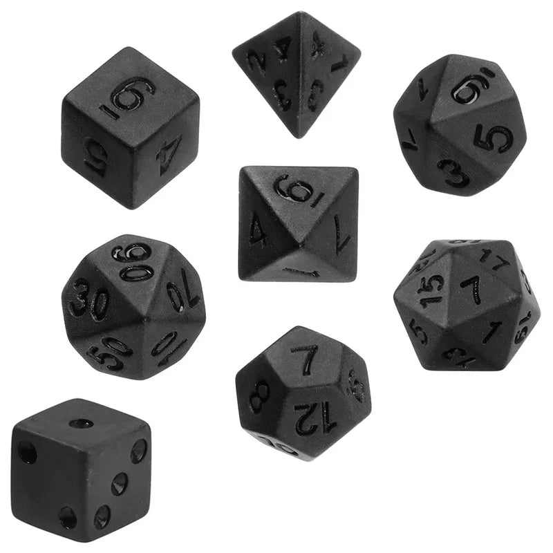 Matte Black Polyhedral Dice Set (7-Piece)
