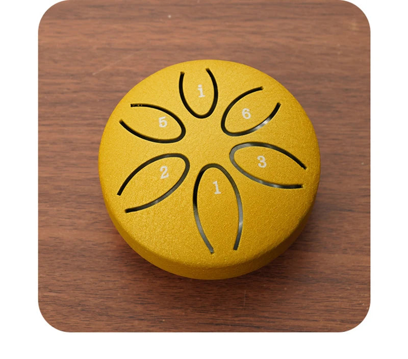 Mini Steel Tongue Drum with Mallet – 6 Notes, Portable Hand Pan for Meditation & Yoga