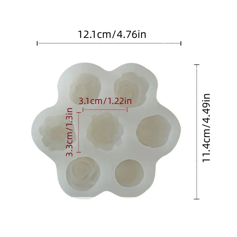 7-in-1 Flower Silicone Mold for Candles, Soap & Resin Crafts