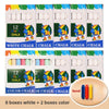 A set of 10 boxes of white and color chalks for children's art and coloring
