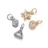 Gold and silver rhinestone star and diamond-cut heart charms for jewelry making