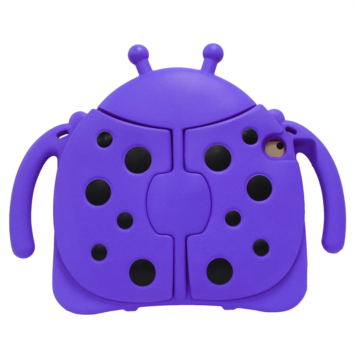 A purple, playful cartoon EVA shockproof case shaped like a bee with black dots and antennae.