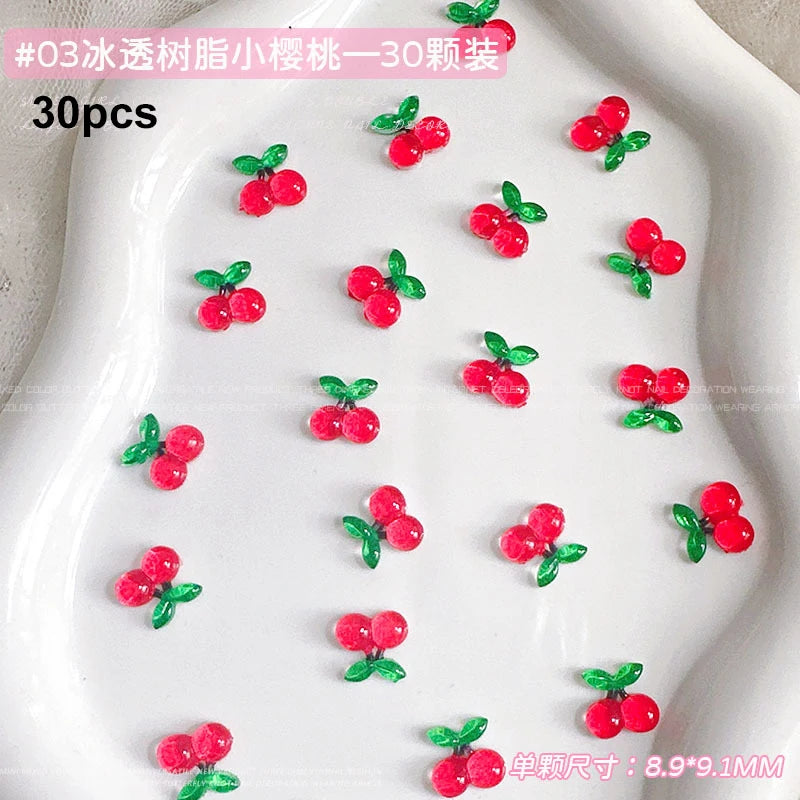 Fruit & Floral Resin Nail Art Decorations