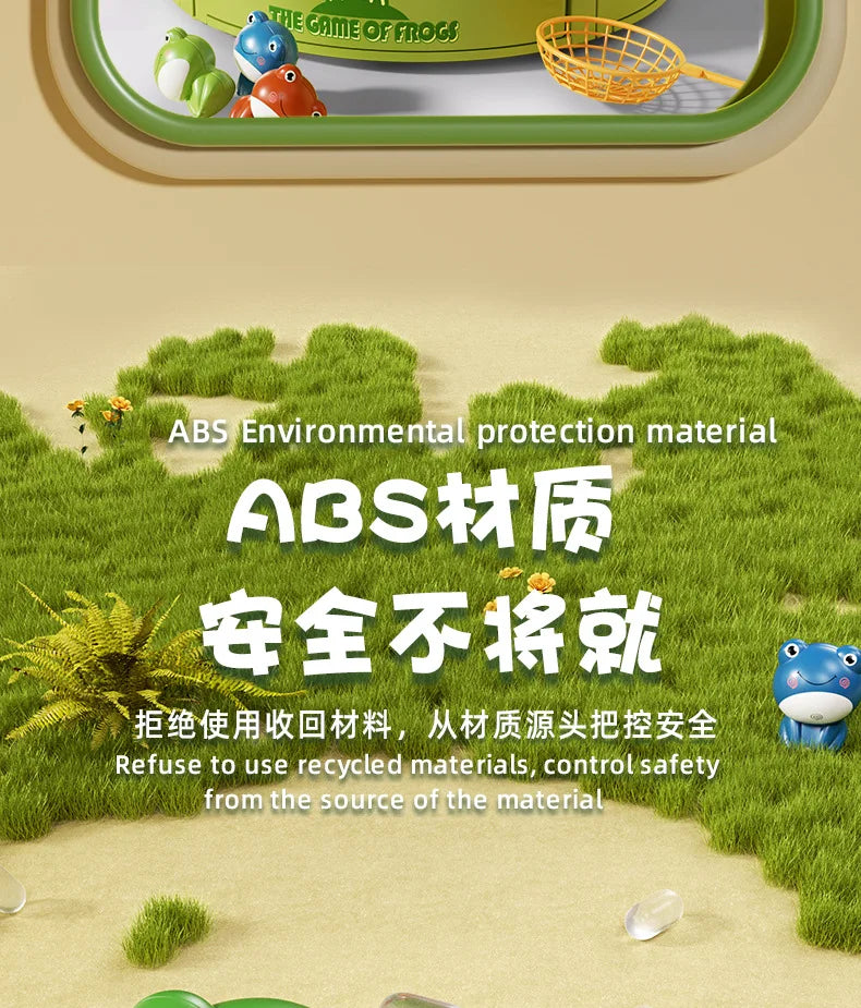 Musical Frog Catching Game with Turntable and Nets