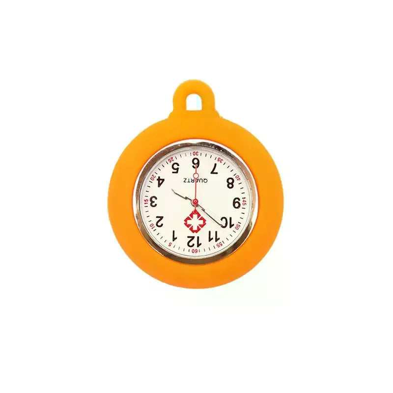 Colorful Silicone Nurse Pocket Watch with Brooch Pin